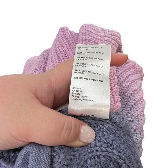 Free People Come Together Purple Blue Ombre Sweater Tunic Size Large - Picture 12 of 13